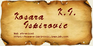 Kosara Ispirović vizit kartica